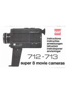 GAF 712 manual. Camera Instructions.